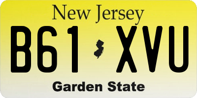 NJ license plate B61XVU