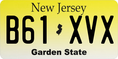 NJ license plate B61XVX