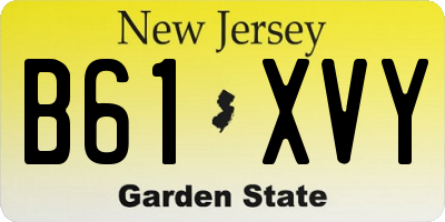 NJ license plate B61XVY