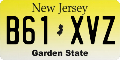 NJ license plate B61XVZ