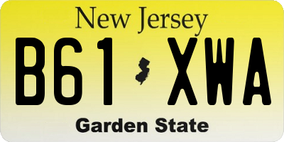 NJ license plate B61XWA