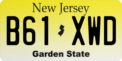 NJ license plate B61XWD