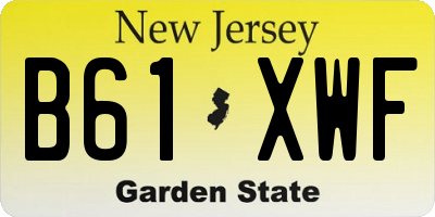 NJ license plate B61XWF