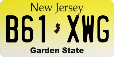 NJ license plate B61XWG