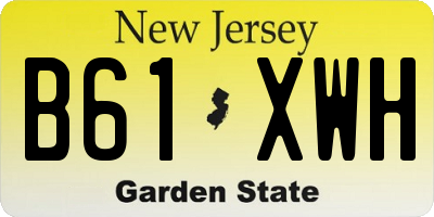 NJ license plate B61XWH