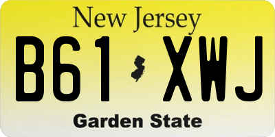 NJ license plate B61XWJ