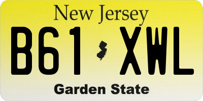 NJ license plate B61XWL