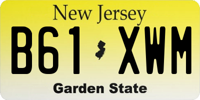 NJ license plate B61XWM