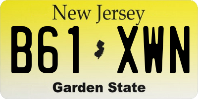 NJ license plate B61XWN