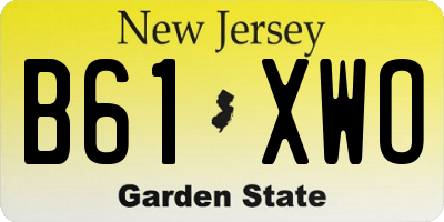 NJ license plate B61XWO
