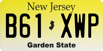 NJ license plate B61XWP