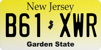 NJ license plate B61XWR