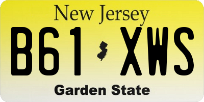 NJ license plate B61XWS