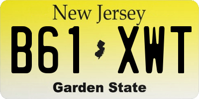 NJ license plate B61XWT