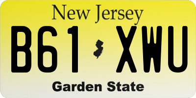 NJ license plate B61XWU