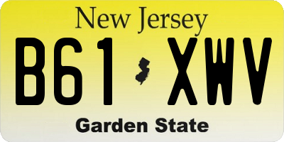 NJ license plate B61XWV