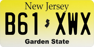 NJ license plate B61XWX