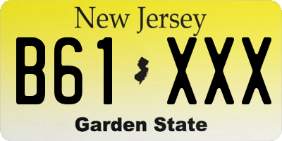 NJ license plate B61XXX
