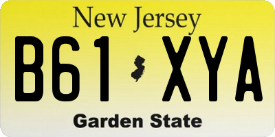 NJ license plate B61XYA