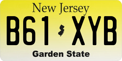 NJ license plate B61XYB