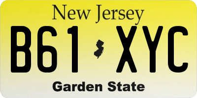 NJ license plate B61XYC