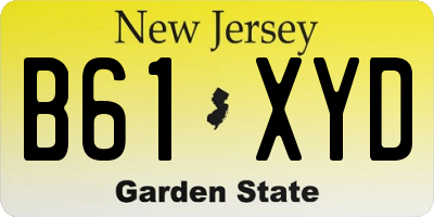 NJ license plate B61XYD