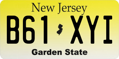 NJ license plate B61XYI