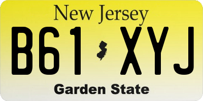 NJ license plate B61XYJ