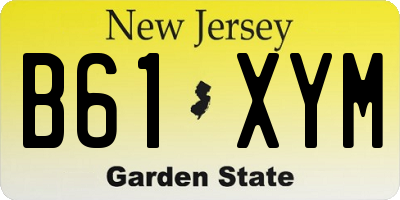 NJ license plate B61XYM