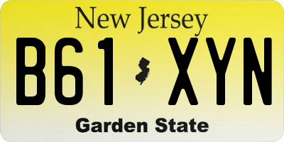 NJ license plate B61XYN