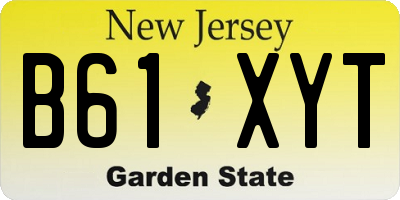 NJ license plate B61XYT