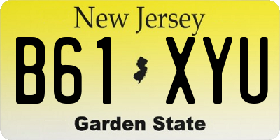 NJ license plate B61XYU
