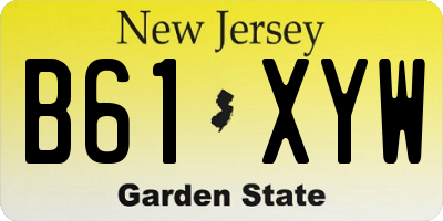 NJ license plate B61XYW