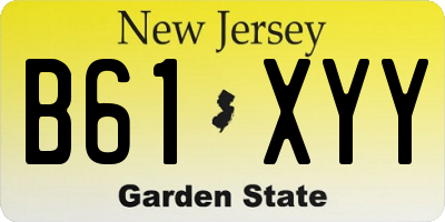 NJ license plate B61XYY