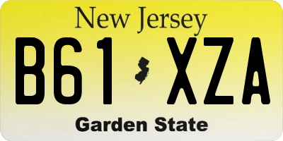 NJ license plate B61XZA