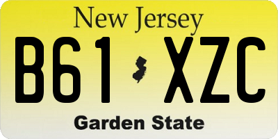 NJ license plate B61XZC