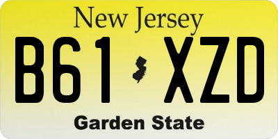NJ license plate B61XZD