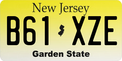 NJ license plate B61XZE