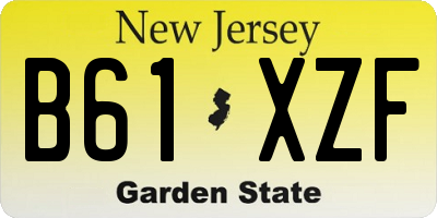 NJ license plate B61XZF