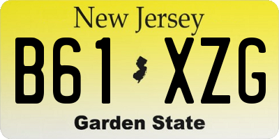 NJ license plate B61XZG