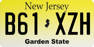 NJ license plate B61XZH
