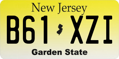 NJ license plate B61XZI