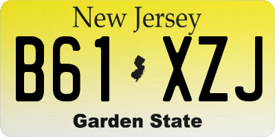 NJ license plate B61XZJ