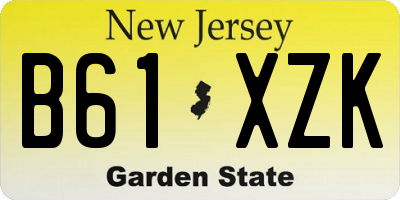 NJ license plate B61XZK