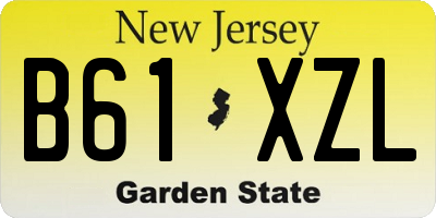 NJ license plate B61XZL