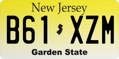 NJ license plate B61XZM