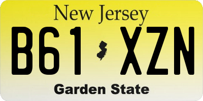 NJ license plate B61XZN