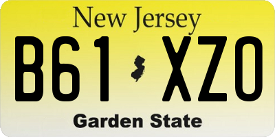NJ license plate B61XZO