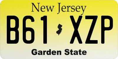 NJ license plate B61XZP