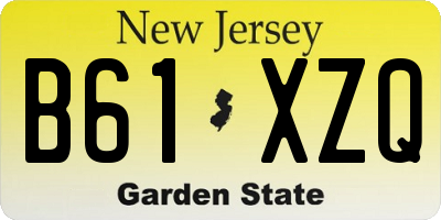 NJ license plate B61XZQ